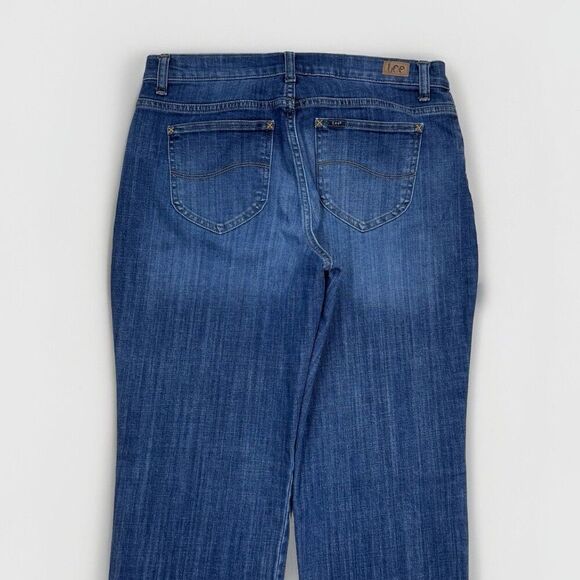 Lee Jeans Womens 12 Long Relaxed Fit Straight Leg Mid Rise Blue Measures 32x32.5 - Picture 6 of 10